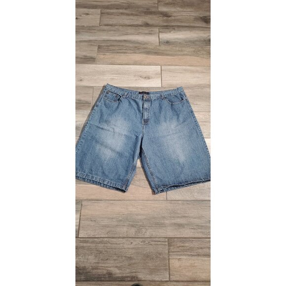 BROOKLYN XPRESS DENIM BERMUDA BLUE FLARE LEG SIZE 48 - Picture 1 of 9